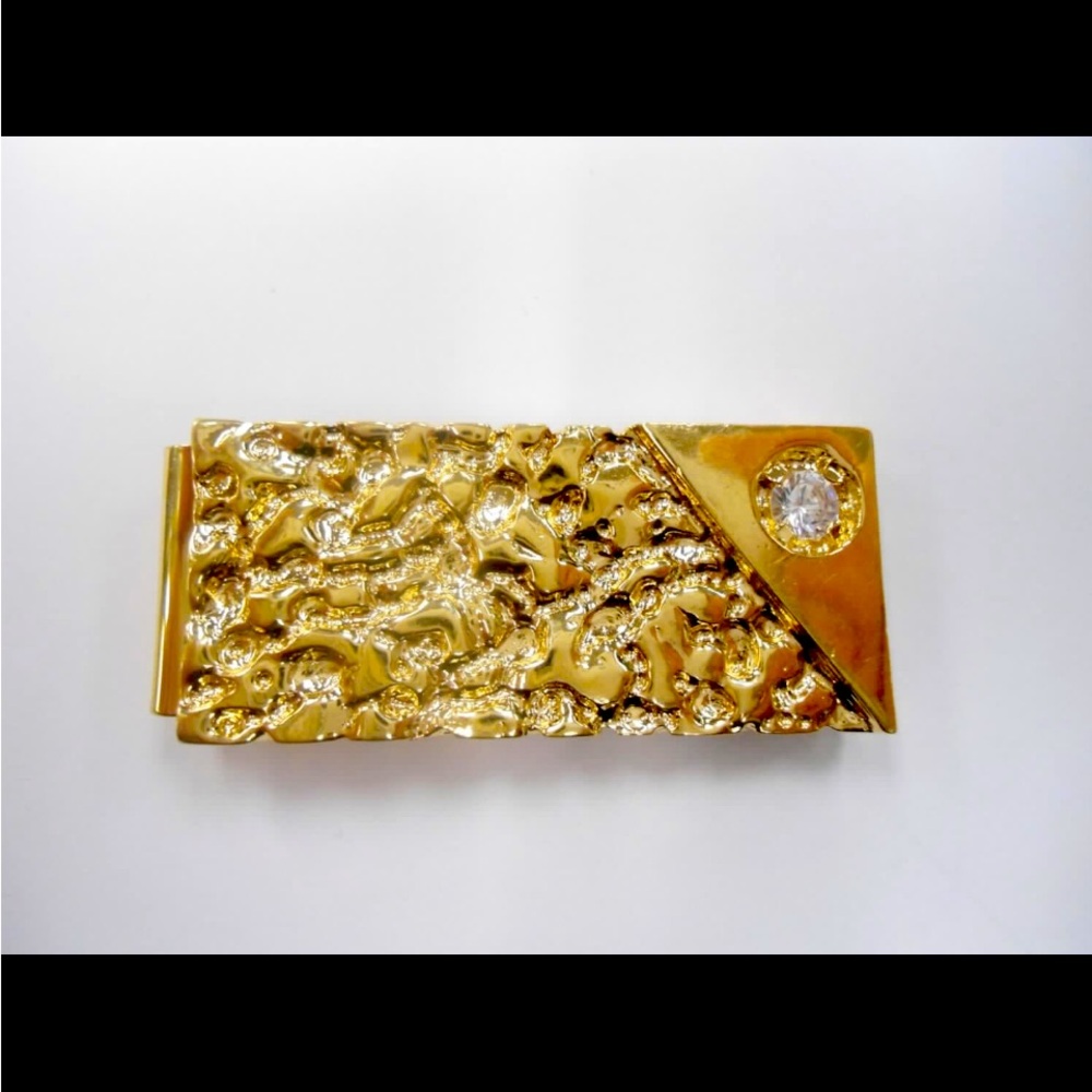 Gold nugget money clip go